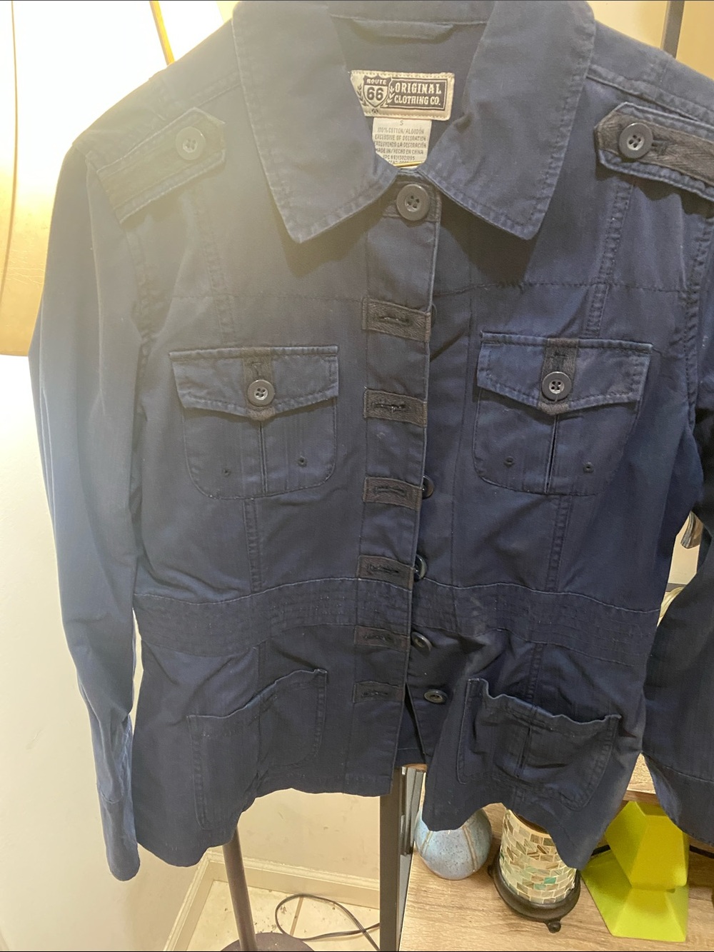 Route 66 Navy Utility Jacket with Button Front